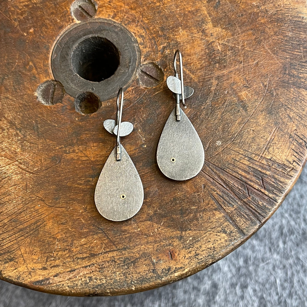 Earrings Overlapping Ovals + Raindrop [Wayside Flowers]