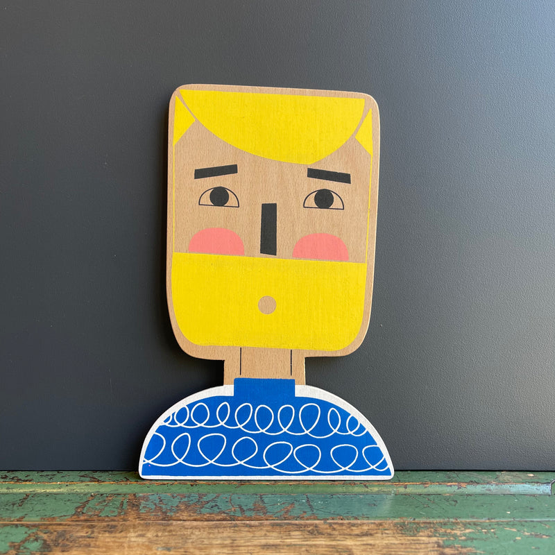 Wall Plaque ‘Woolly Jumper Man with Yellow Hair’