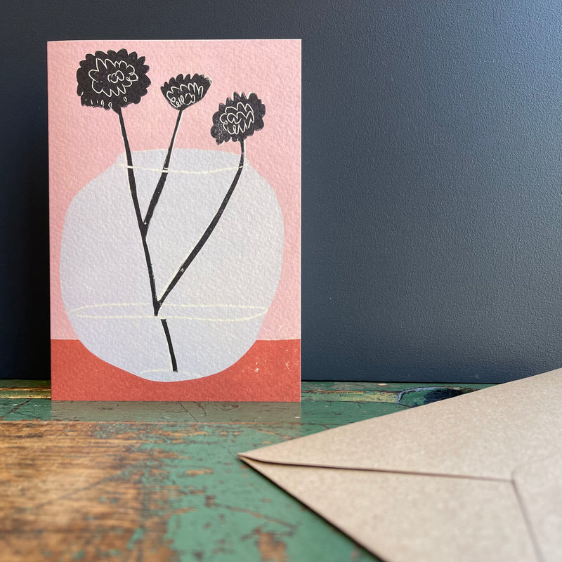 Art Card ‘Still Life, Glass Vase & Flowers’
