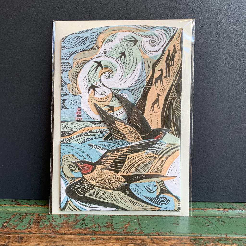 Die-Cut Card - Angela Harding 'Cornish Swallows'