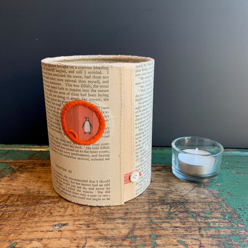 Stitched Paper Lantern 'Penguin Orange'
