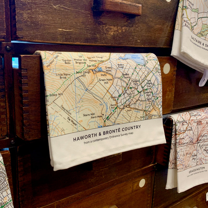 OS Map Tea Towel 'Haworth & Bronte Country'
