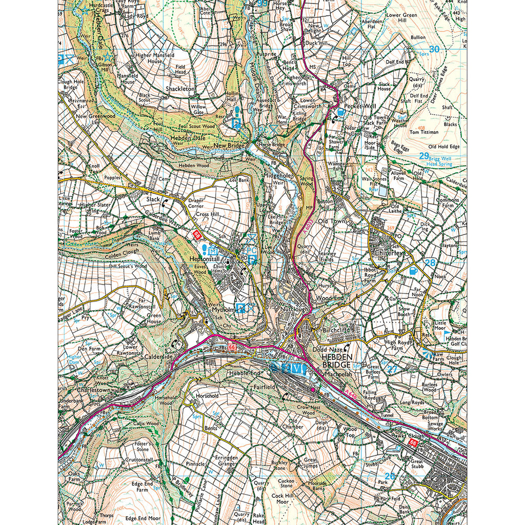 OS Map Tea Towel 'Hebden Bridge'