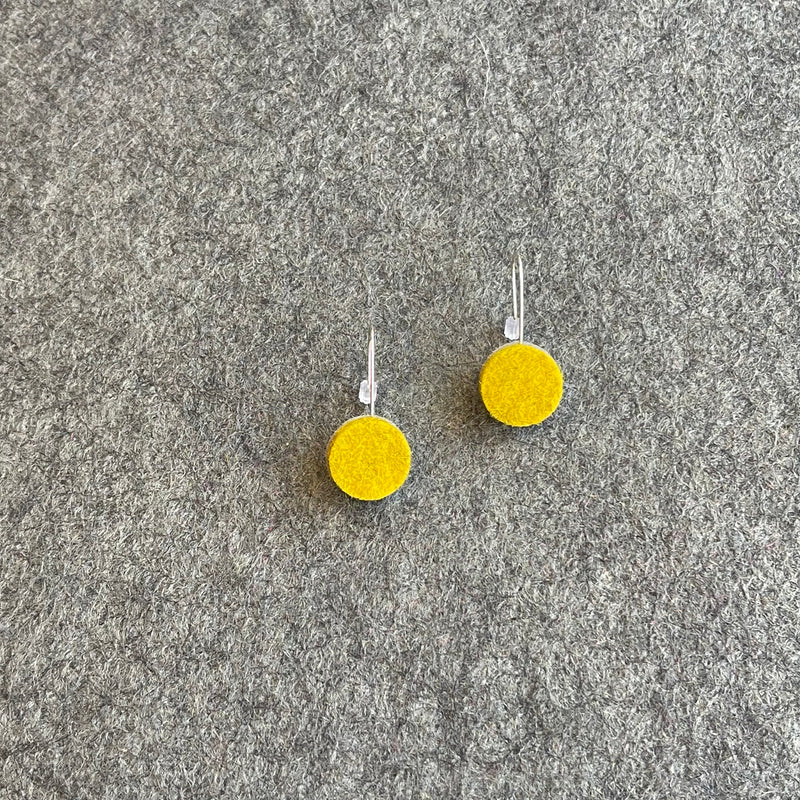 Dot Earrings 'Mustard/Grey'