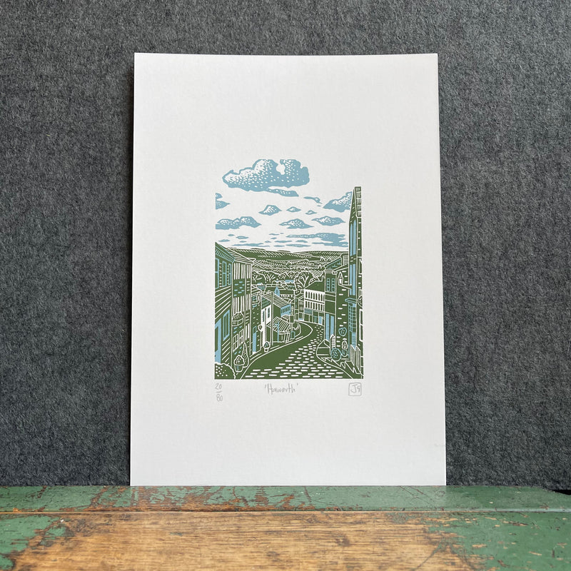 A4 'Haworth' Linocut Print