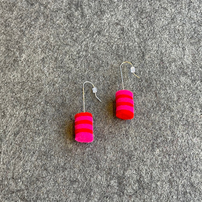 Ombre Drop Earrings 'Red/Pink'