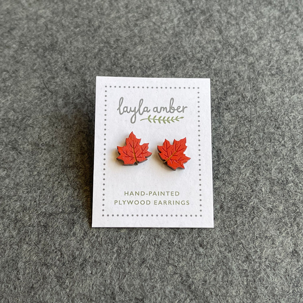ALC Autumn Leaves Stud Earrings ‘Maple Leaf’