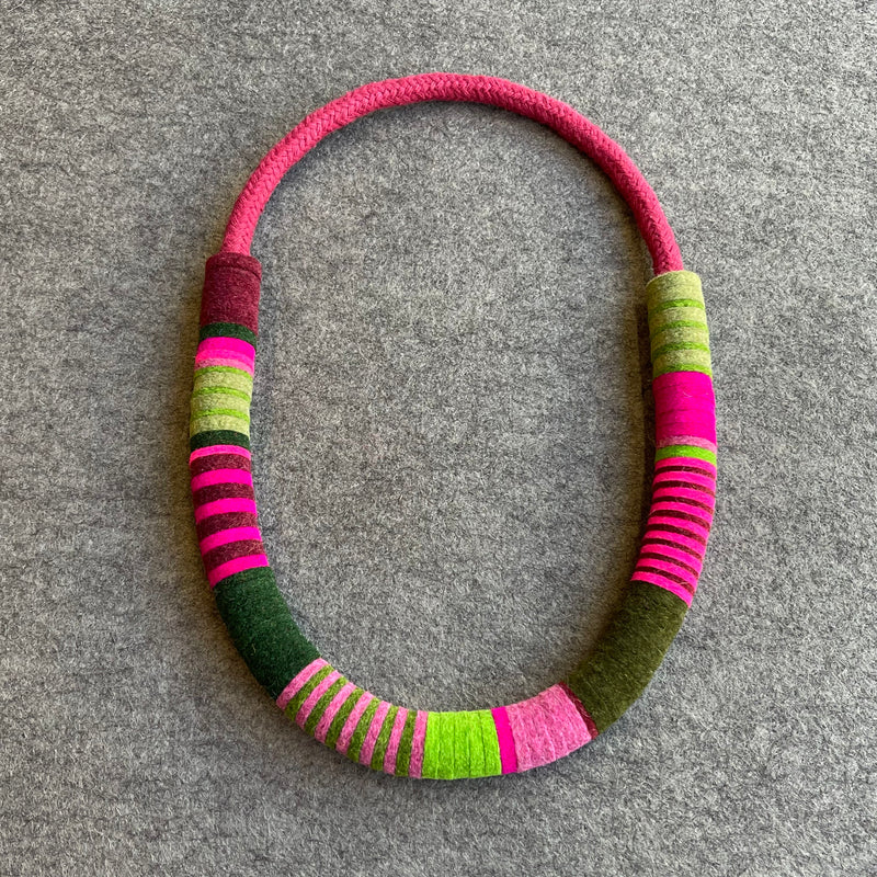 Colour Block Necklace 'Pink/Green'