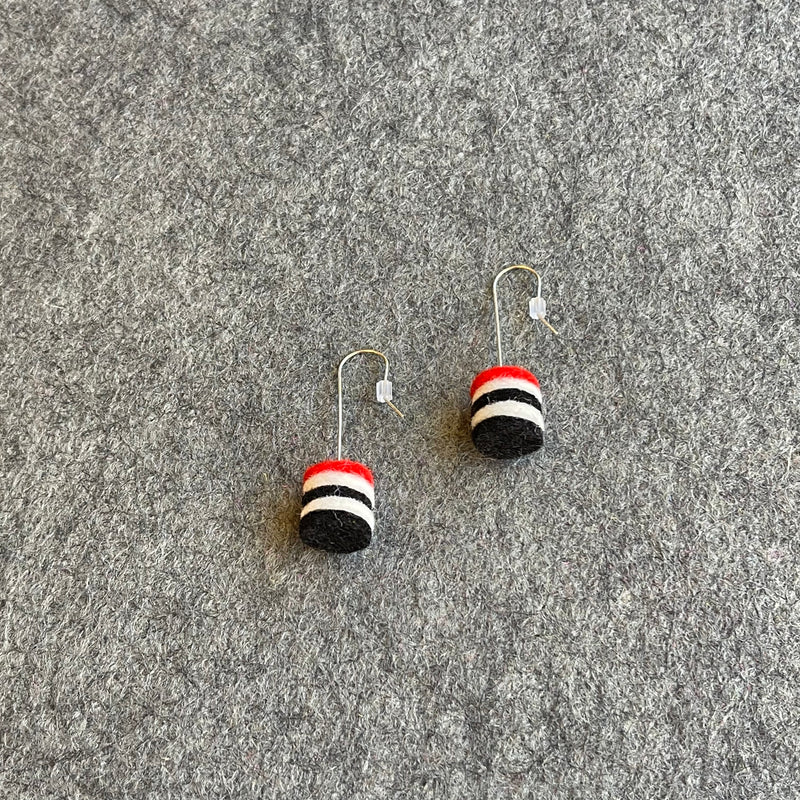 Ombre Drop Earrings 'Black/White/Red'
