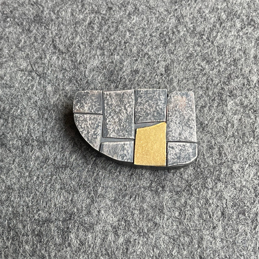 Brick Brooch with Gold