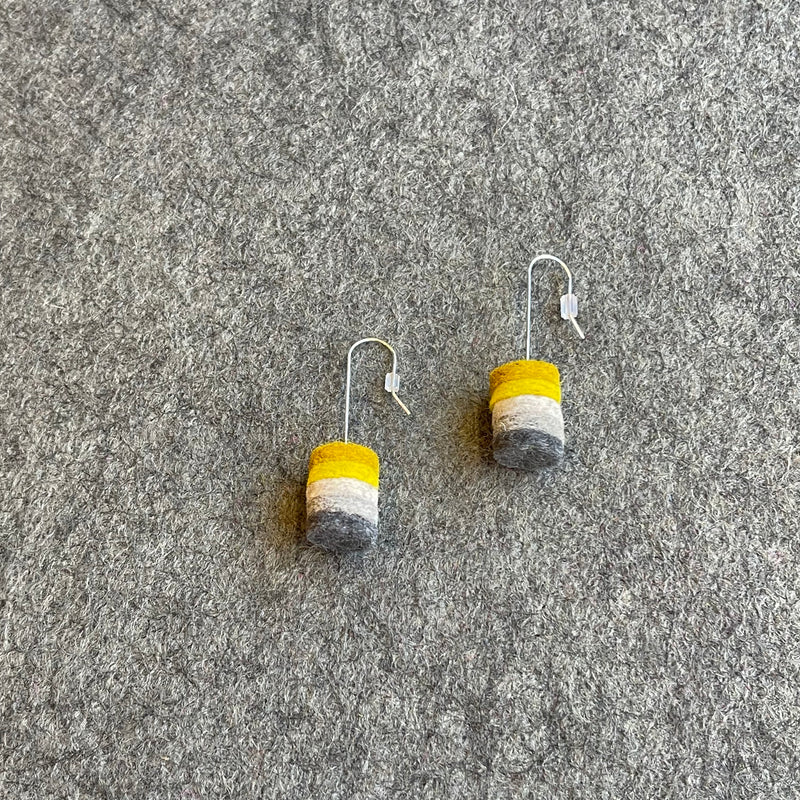 Ombre Drop Earrings 'Mustard/Grey'