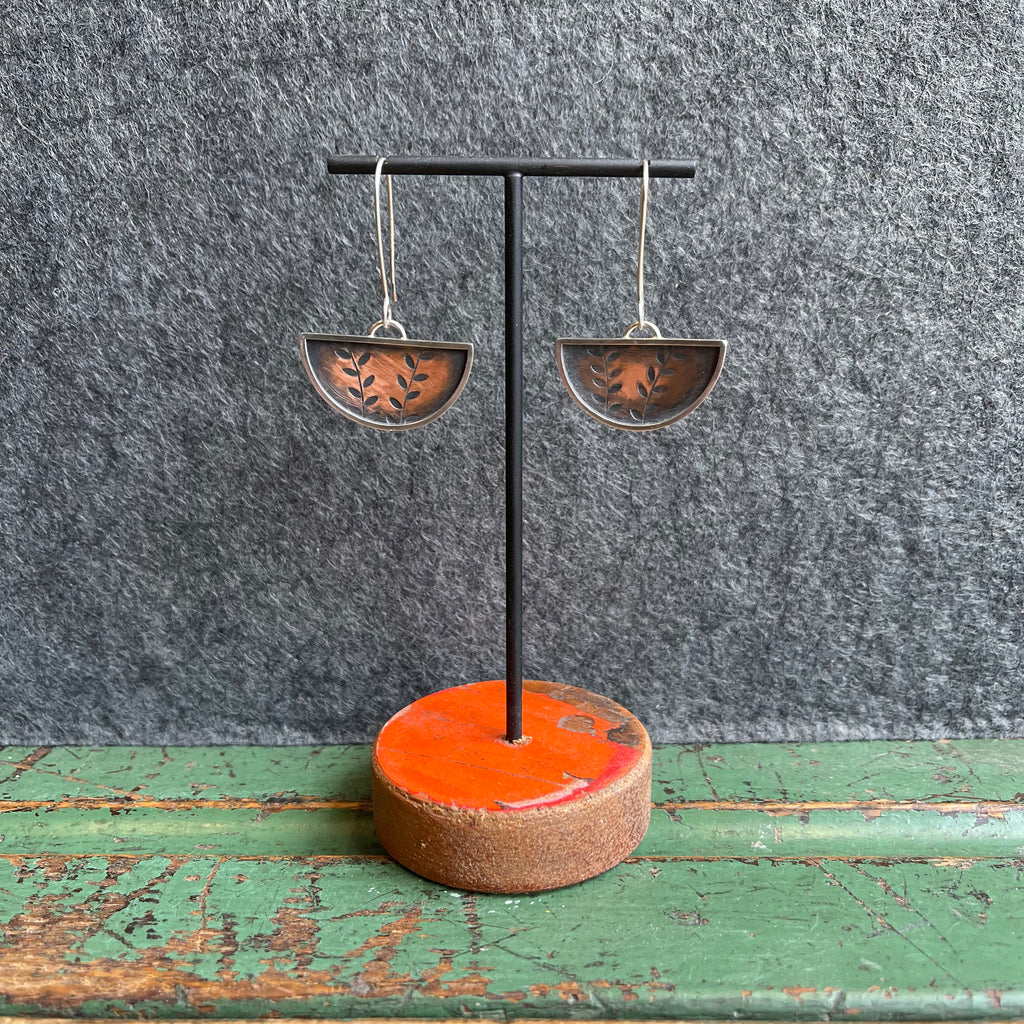 Copper and Silver Earrings