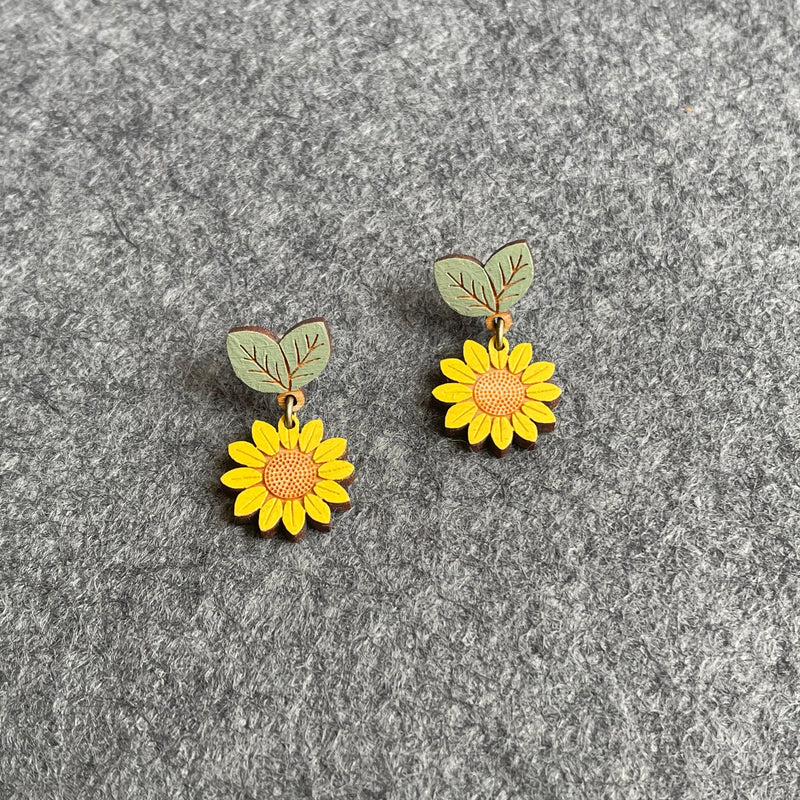 In Bloom Drop Stud Earrings ‘Wild Sunflower’